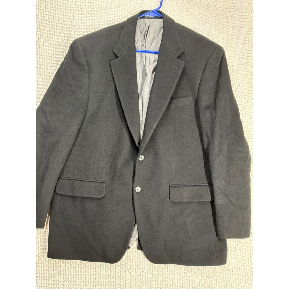 [Classic] Mens Chaps Wool Silk Cashmere Blazer 42R Black